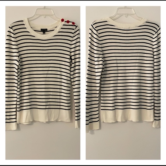 Talbots Flare Sleeve Stripe Pullover - Picture 1 of 8
